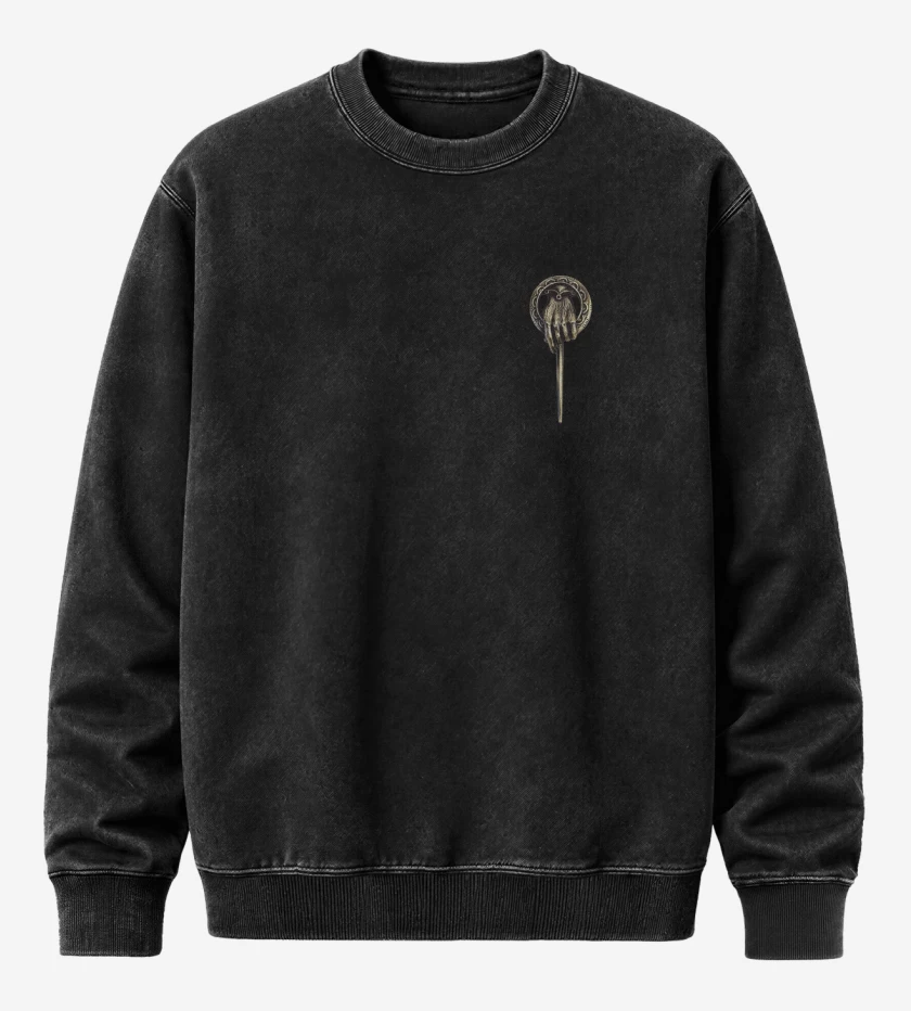 Poleron Polo Acid Wash Negro de Hand of the king - bolsillo