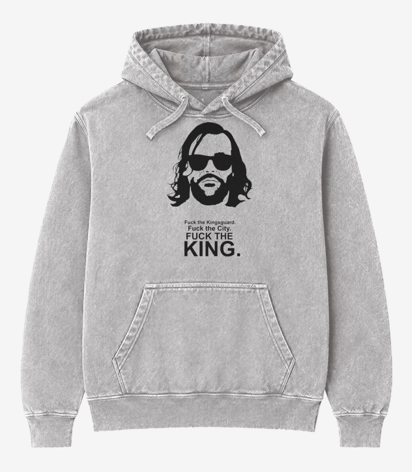 Poleron Canguro Acid Wash Gris Melange de The hound