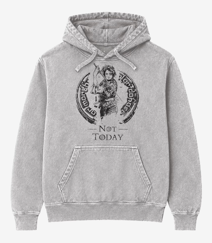 Poleron Canguro Acid Wash Gris Melange de Arya not today