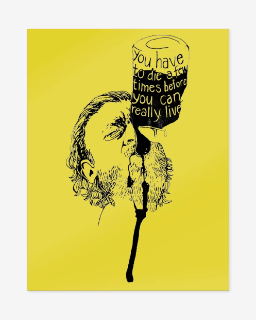 Print metalico Amarillo de Bukowski Chinaski