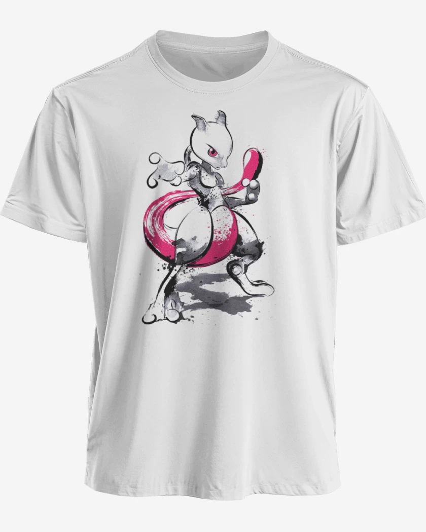 Polera premium Blanco de Mewtwo colors