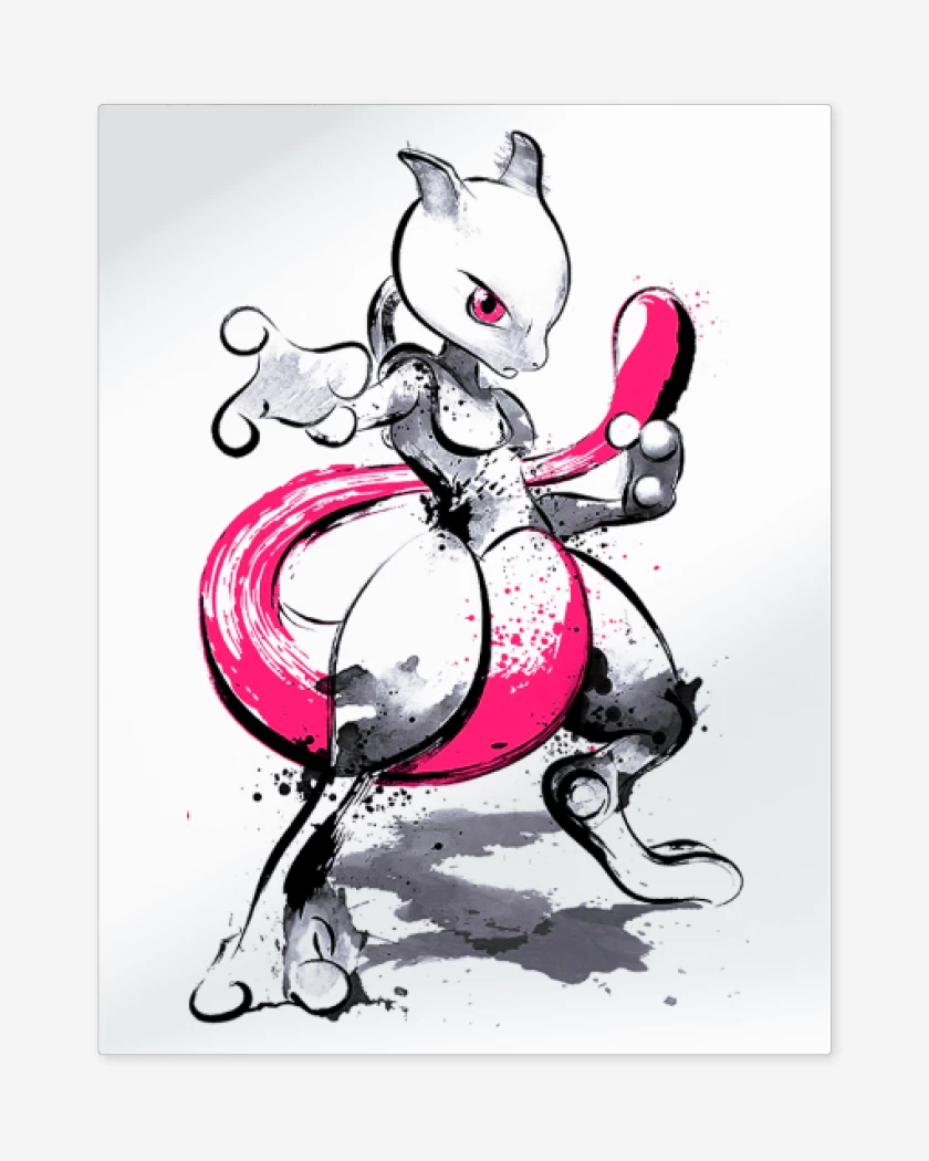 Print metalico Blanco de Mewtwo colors