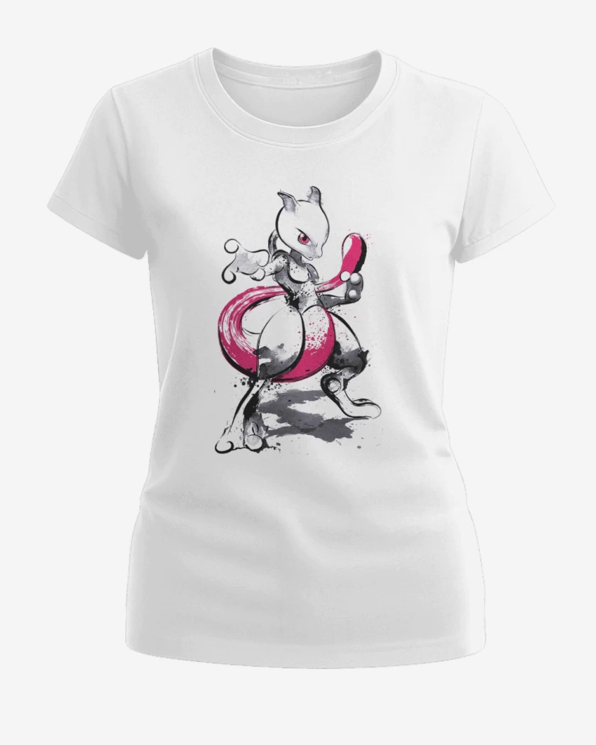 Polera de Mujer Blanco de Mewtwo colors