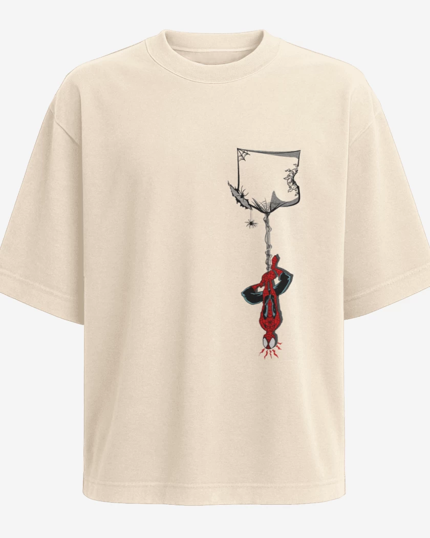 Polera Oversize Hombre araña de bolsillo