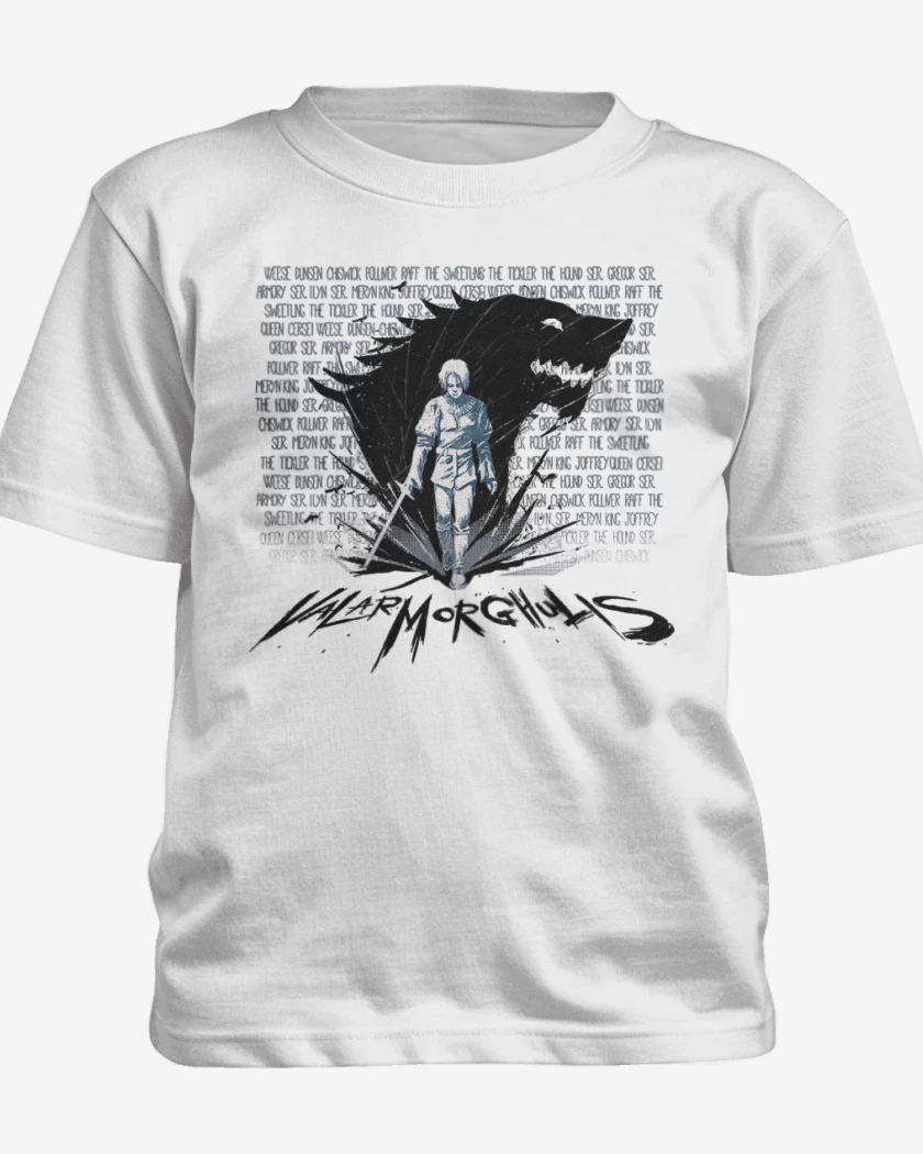 Polera de niño Blanco de arya valar morghulis