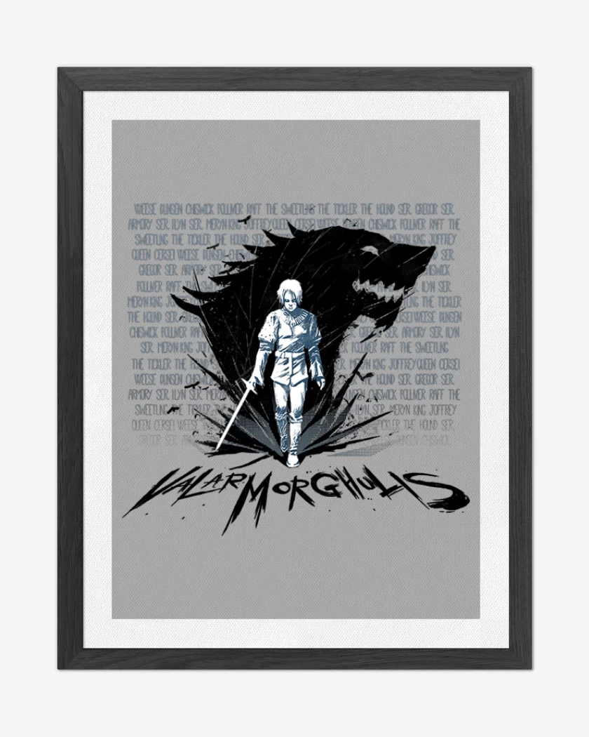 Cuadro decorativo arya valar morghulis
