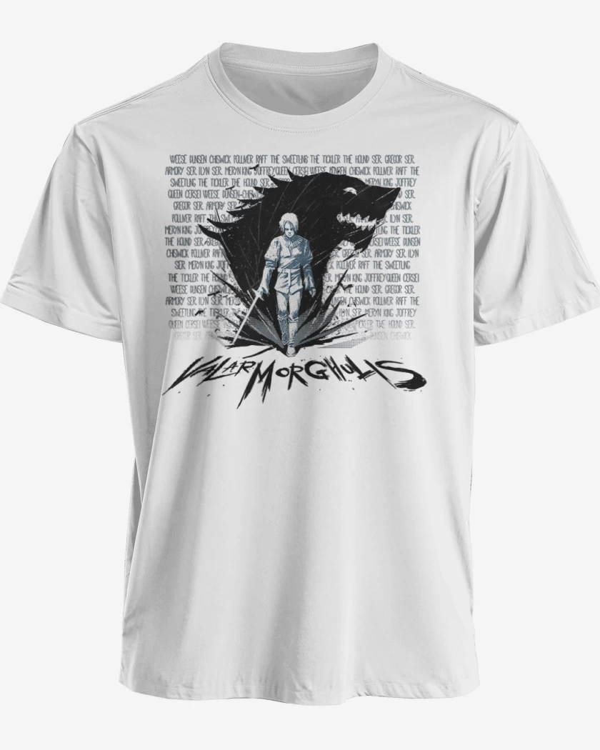 Polera premium Blanco de arya valar morghulis