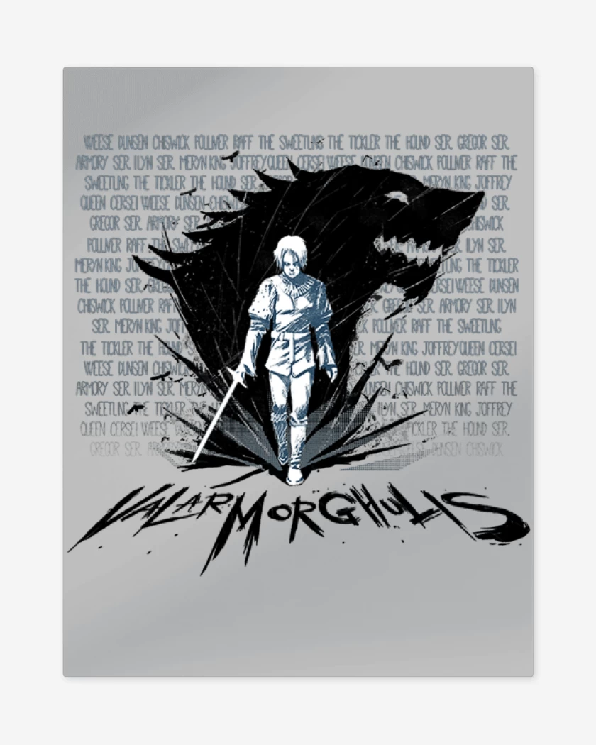 Print metalico arya valar morghulis