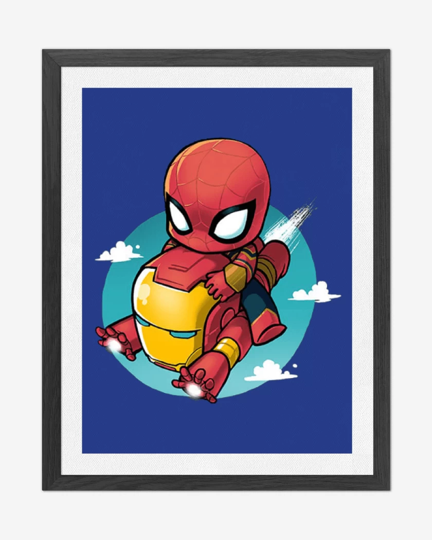 Cuadro decorativo Mini spiderman iron man