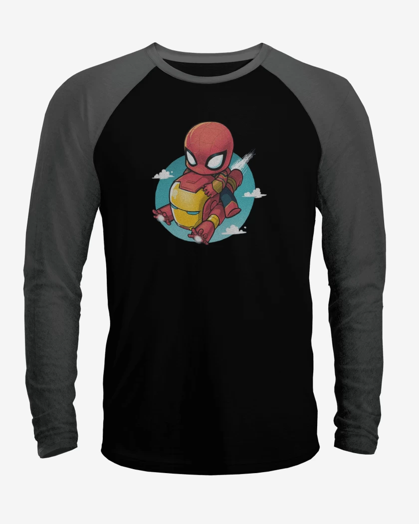 Polera Raglan Mini spiderman iron man