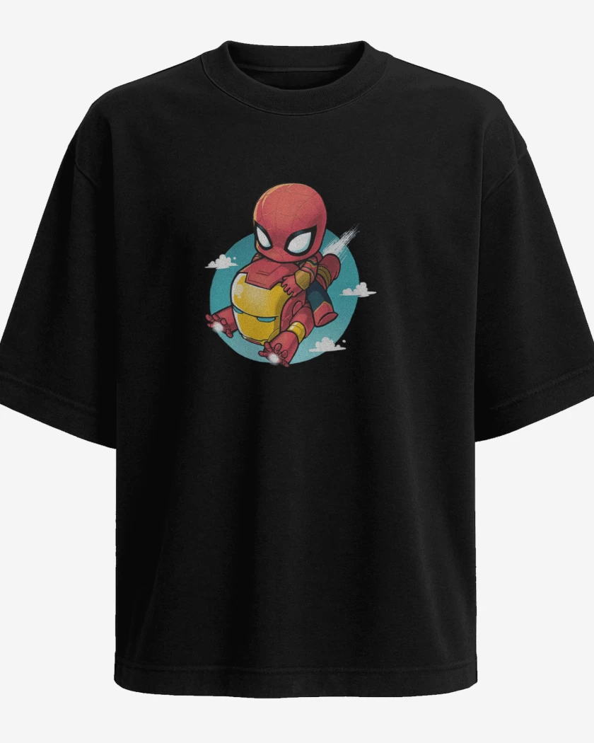 Polera Oversize Mini spiderman iron man