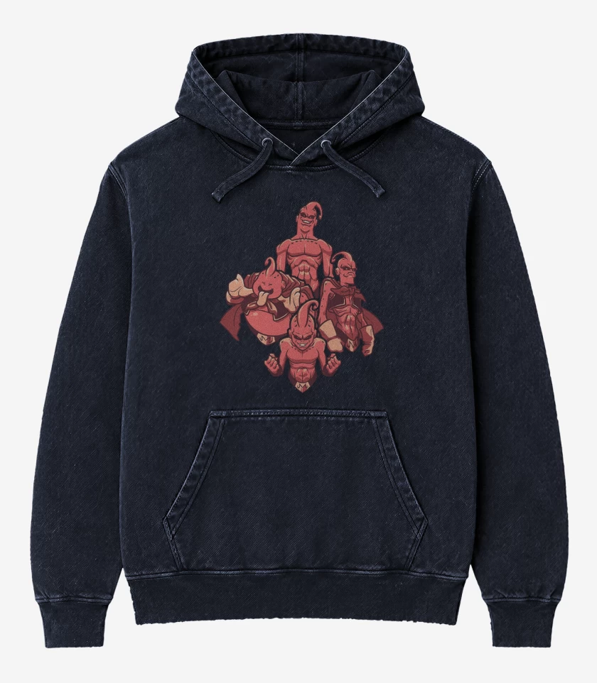 Poleron Canguro Acid Wash Azul Marino de Boos Z