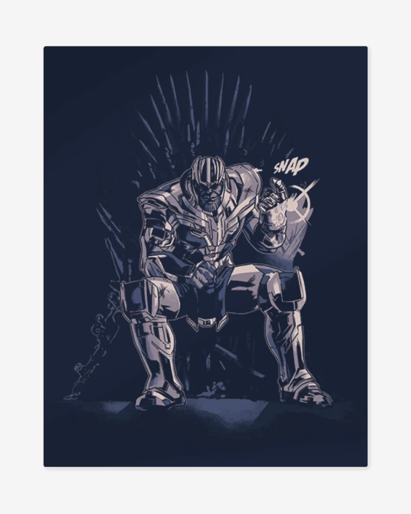 Print metalico Azul Marino de Trono thanos 