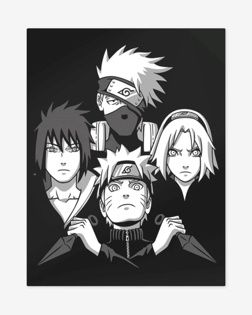 Print metalico Negro de Naruto rhapsody