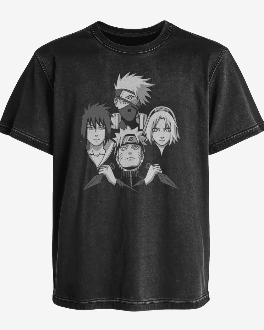 Polera desgastada Negro de Naruto rhapsody
