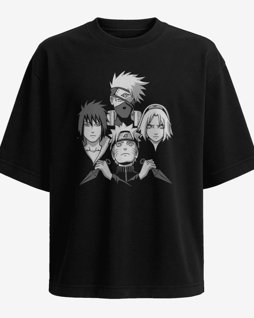 Polera Oversize Negro de Naruto rhapsody