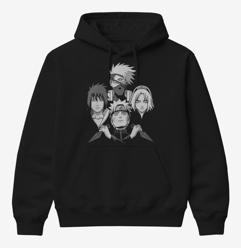Poleron Canguro básico Negro de Naruto rhapsody