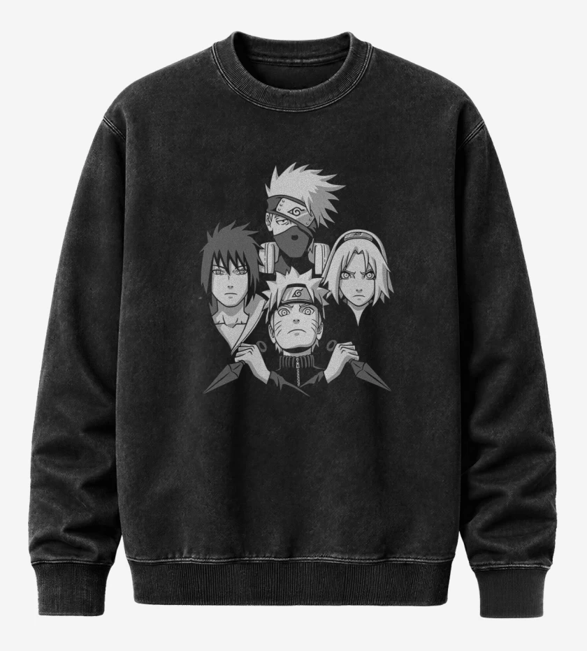 Poleron Polo Acid Wash Negro de Naruto rhapsody