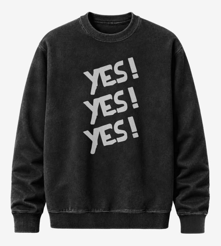 Poleron Polo Acid Wash Negro de Yes! Yes! Yes!