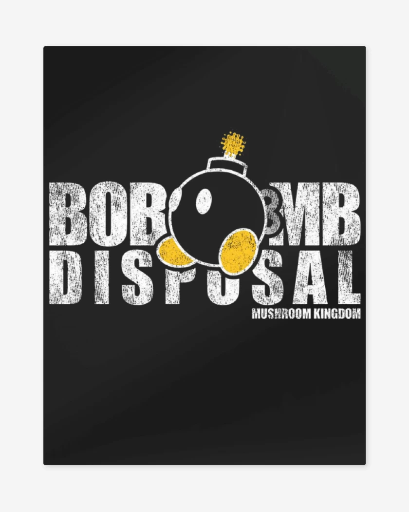 Print metalico Negro de Bomba Super Bigote 