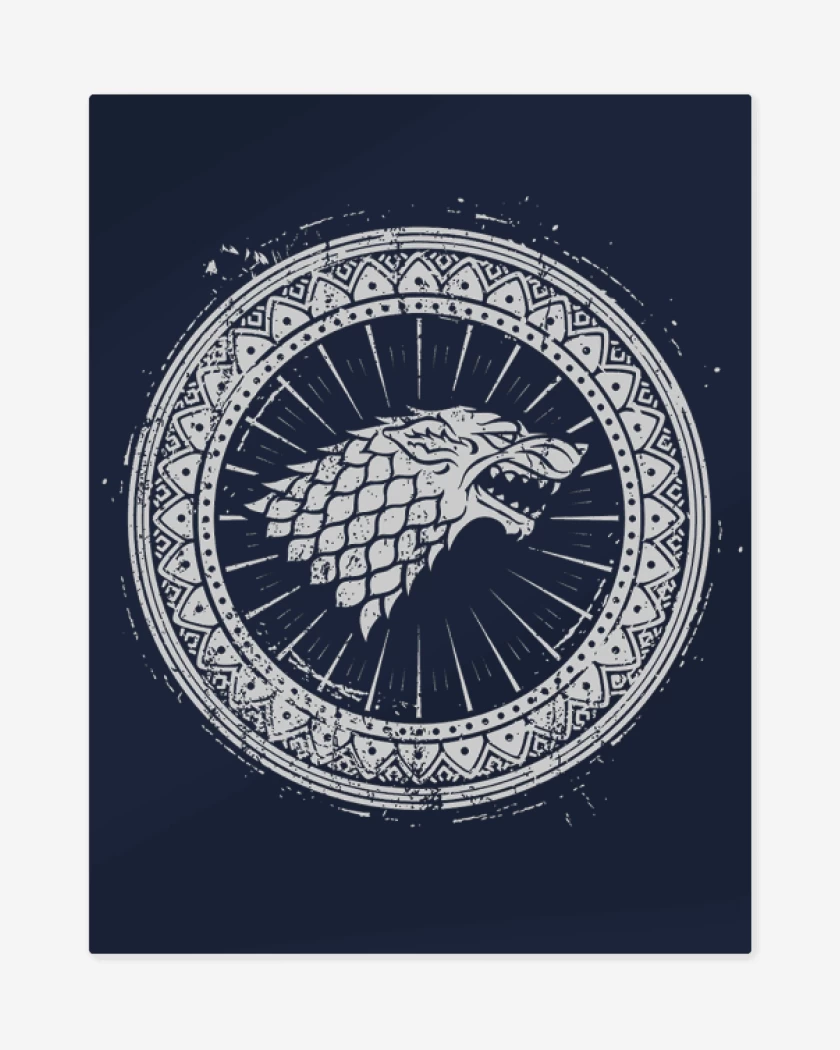 Print metalico Azul Marino de Stark simbolo 