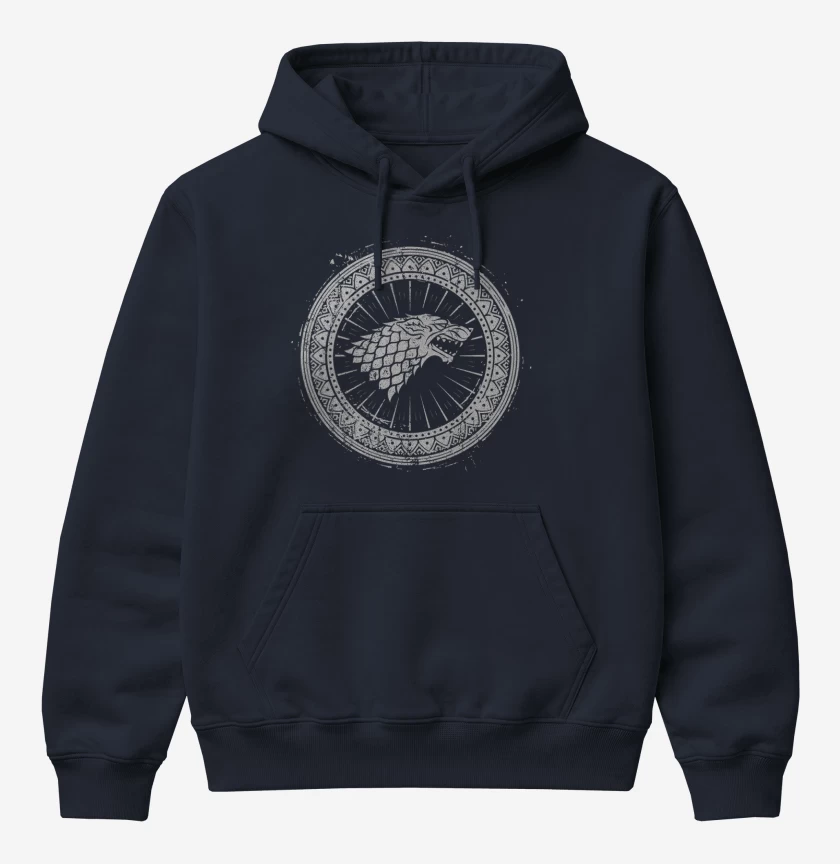 Poleron Canguro básico Azul Marino de Stark simbolo 