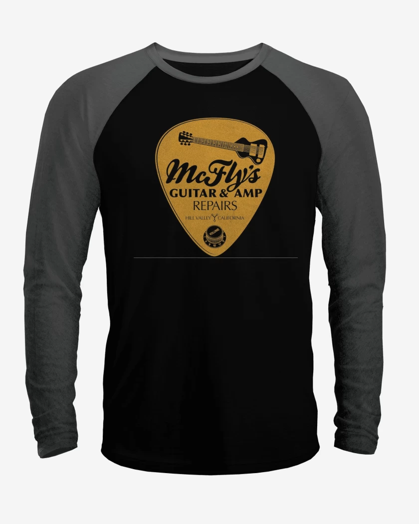 Polera Raglan Negro / Negro Heather de McFlys Uñetas 