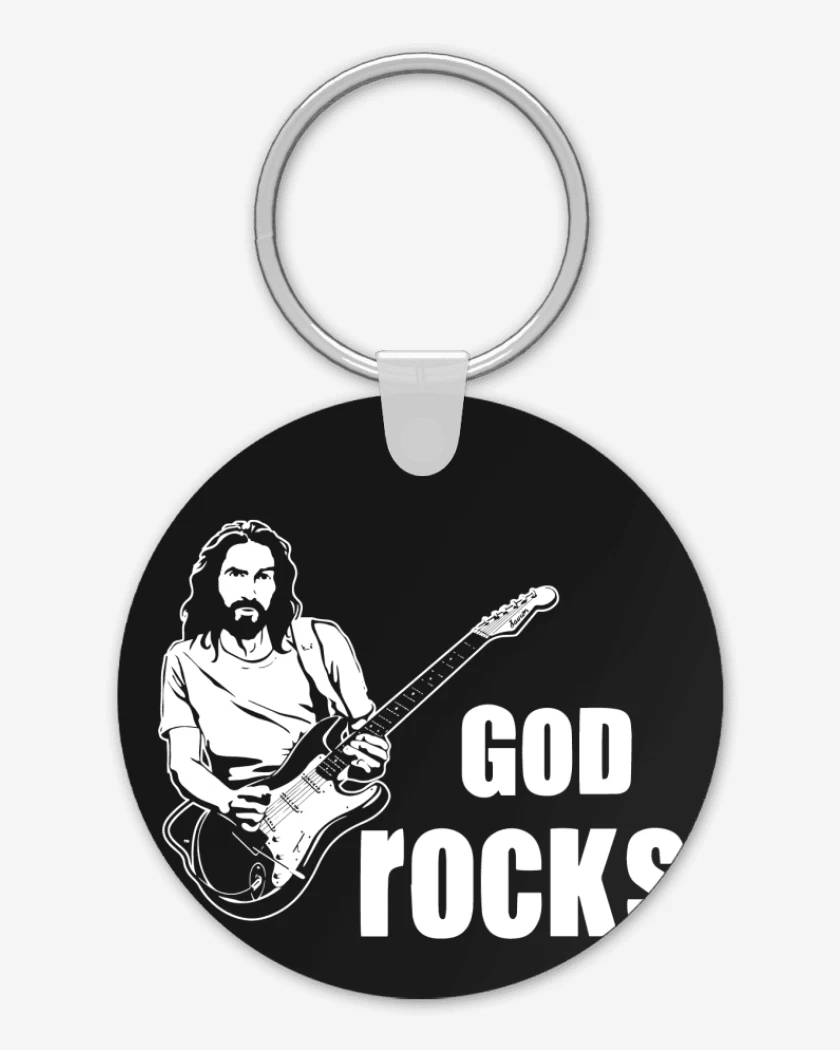 Llavero Negro de God Rocks
