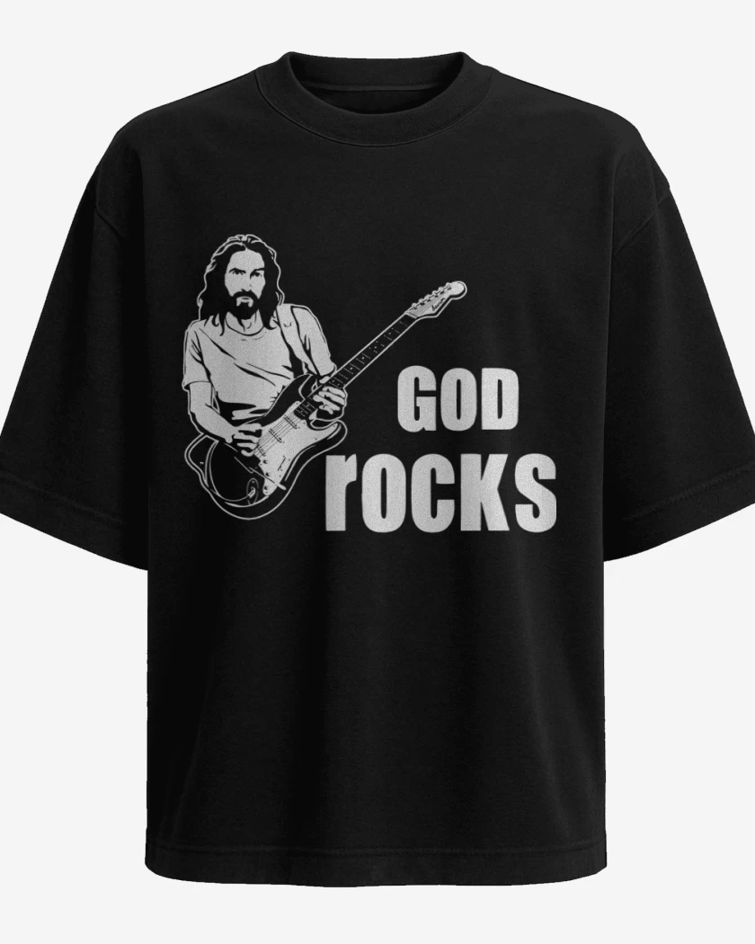 Polera Oversize Negro de God Rocks