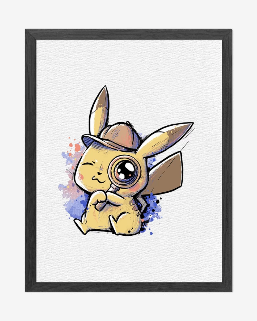 Cuadro decorativo Blanco de Píkachu detective 