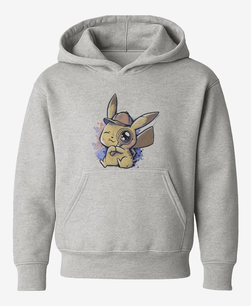Poleron de niño Gris Melange de Píkachu detective 