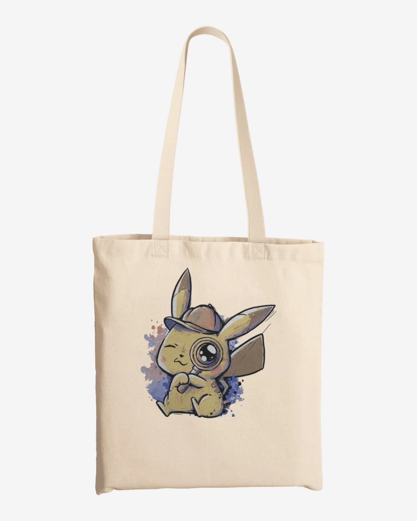 Totebag Blanco de Píkachu detective 