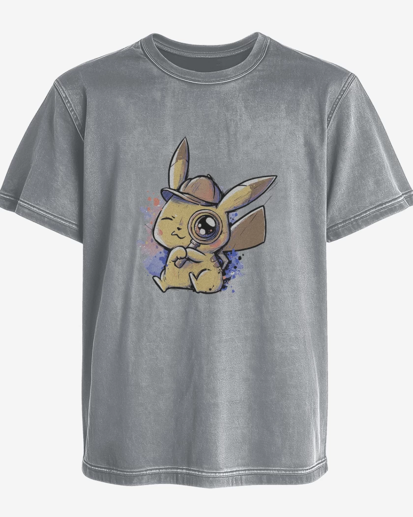 Polera desgastada Píkachu detective 