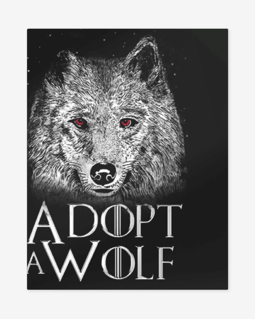 Print metalico Adopt a wolf 