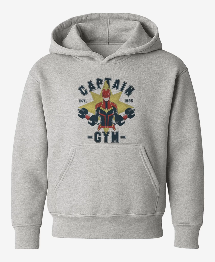 Poleron de niño Gris Melange de Capitana marvel gym