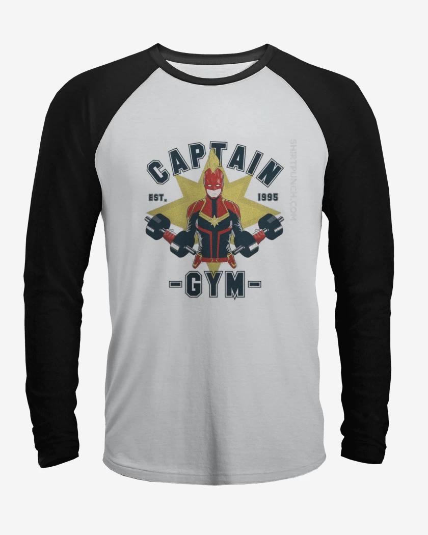 Polera Raglan Capitana marvel gym