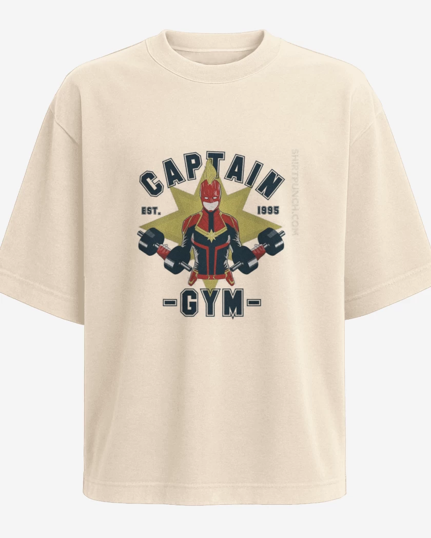 Polera Oversize Capitana marvel gym