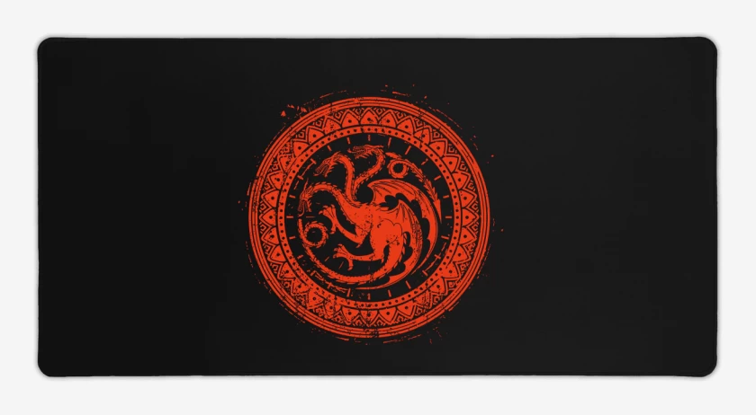 Mouse pad Gamer Negro de targaryen simbolo
