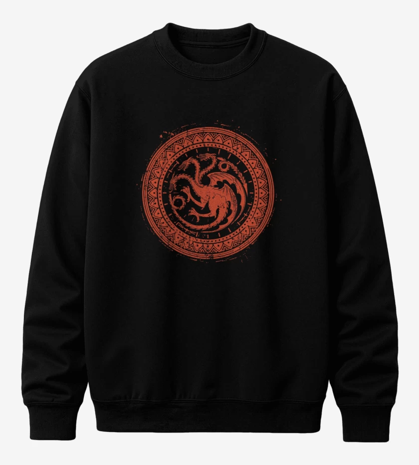 Poleron polo Negro de targaryen simbolo