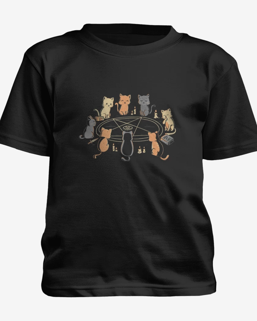 Polera de niño Negro de Ritual de gatitos 