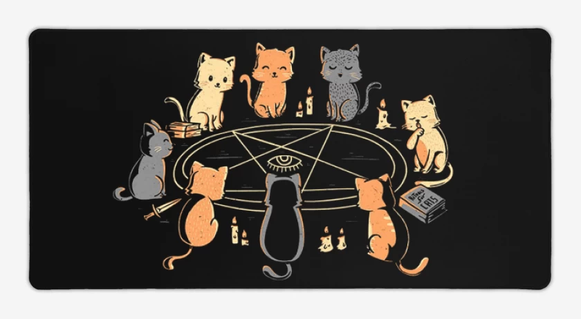 Mouse pad Gamer Ritual de gatitos 