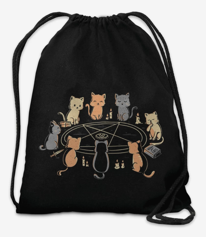 Mochila Negro de Ritual de gatitos 