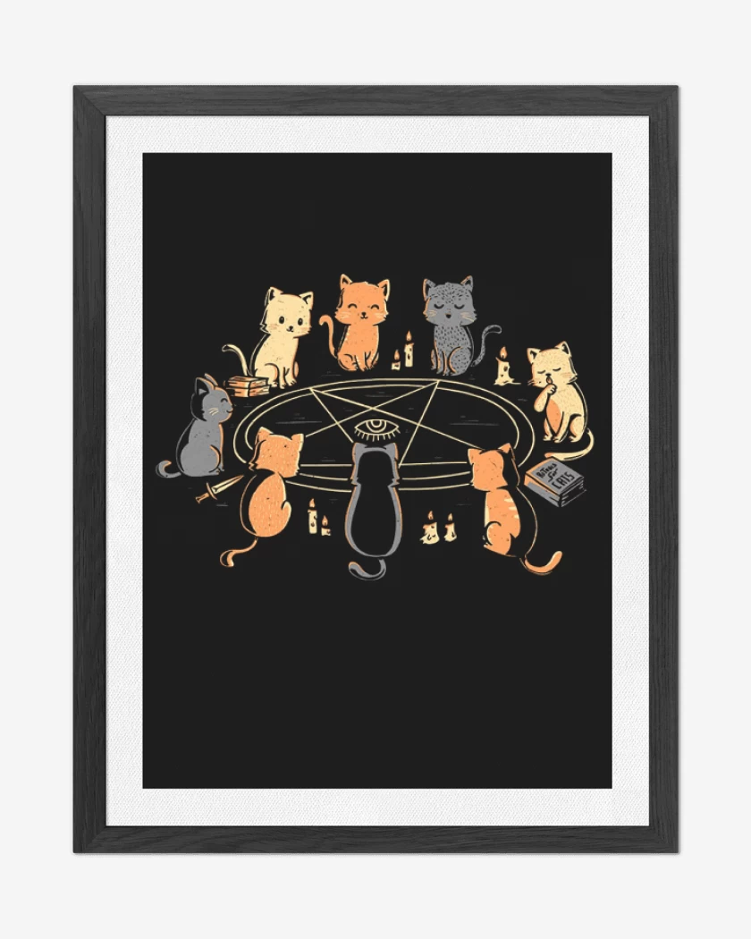 Cuadro decorativo Negro de Ritual de gatitos 
