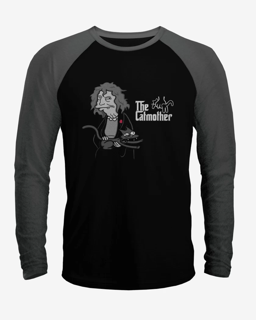 Polera Raglan Negro / Negro Heather de The catmother 