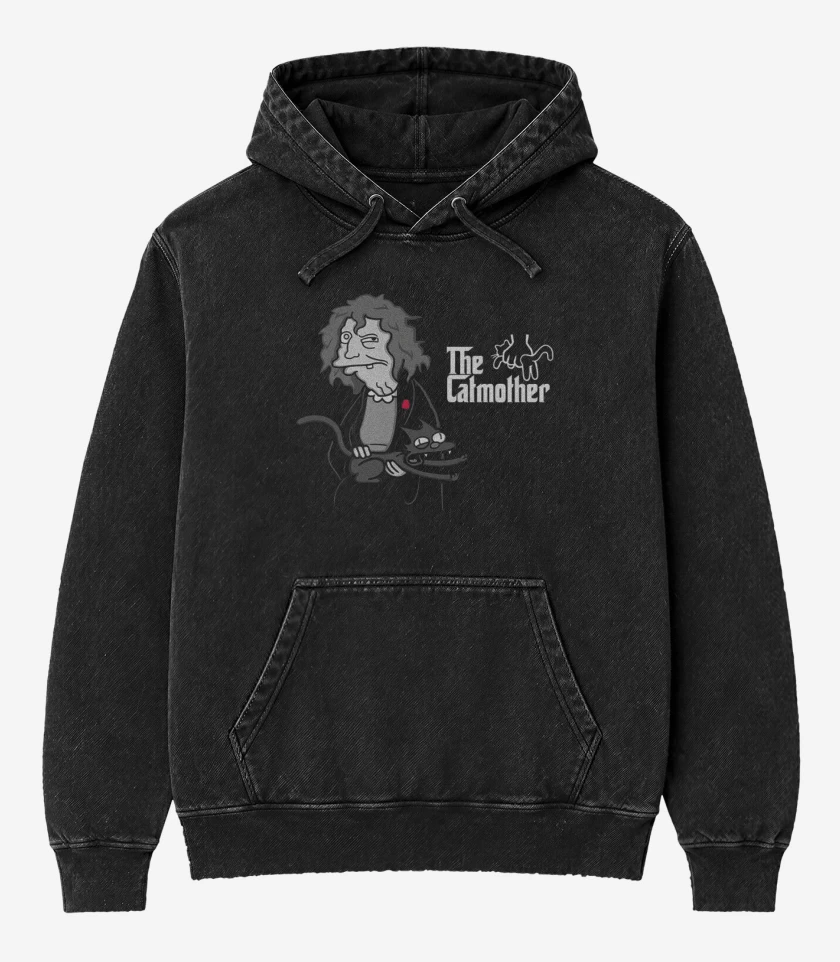 Poleron Canguro Acid Wash Negro de The catmother 