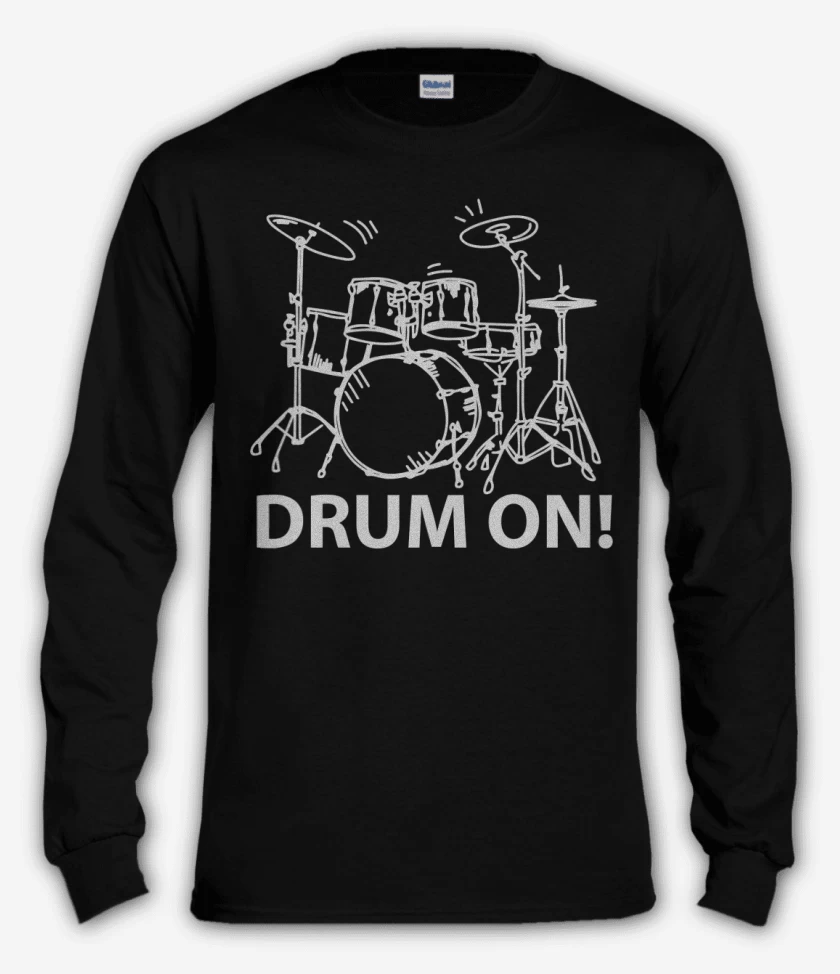 Polera manga larga Negro de Drum ON!