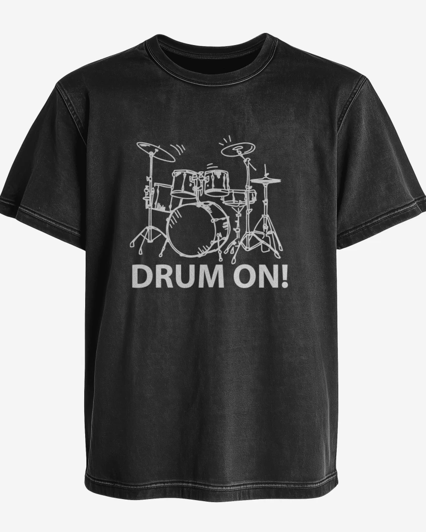 Polera desgastada Drum ON!