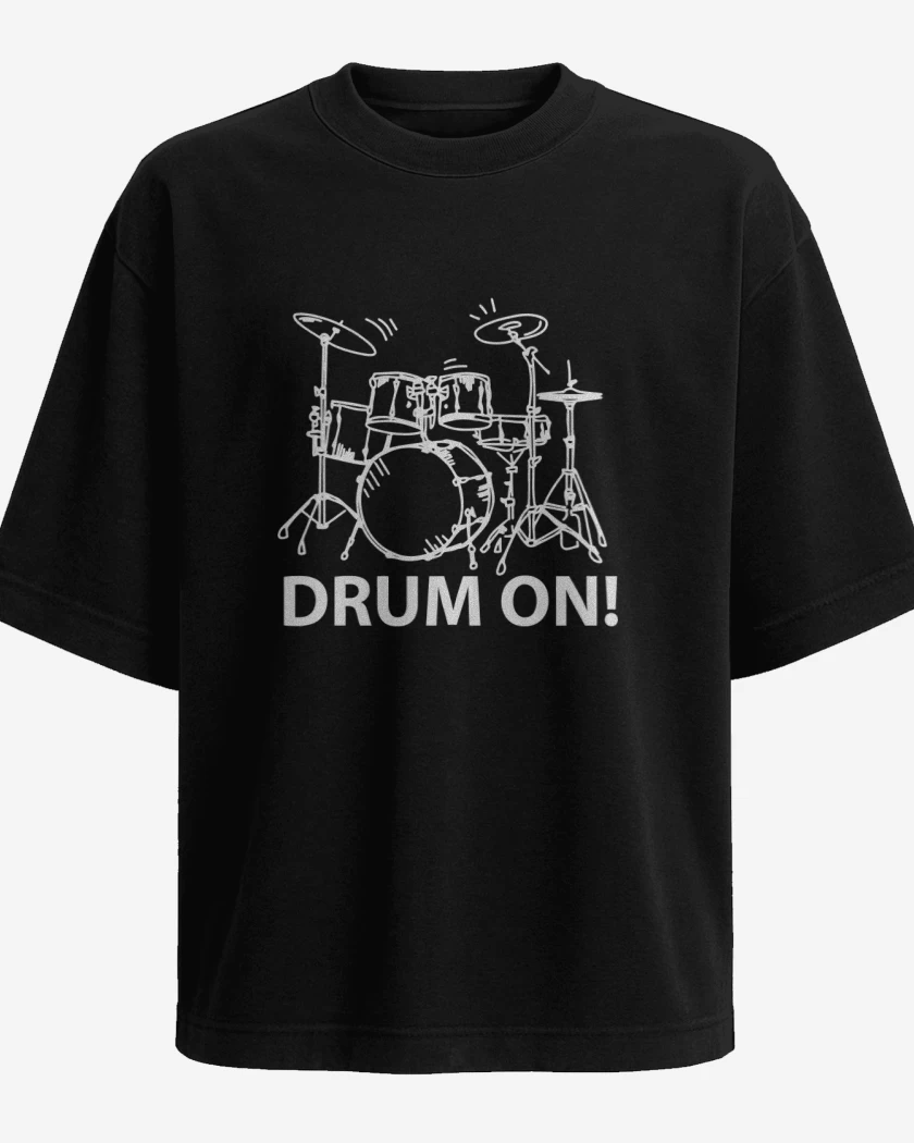 Polera Oversize Negro de Drum ON!