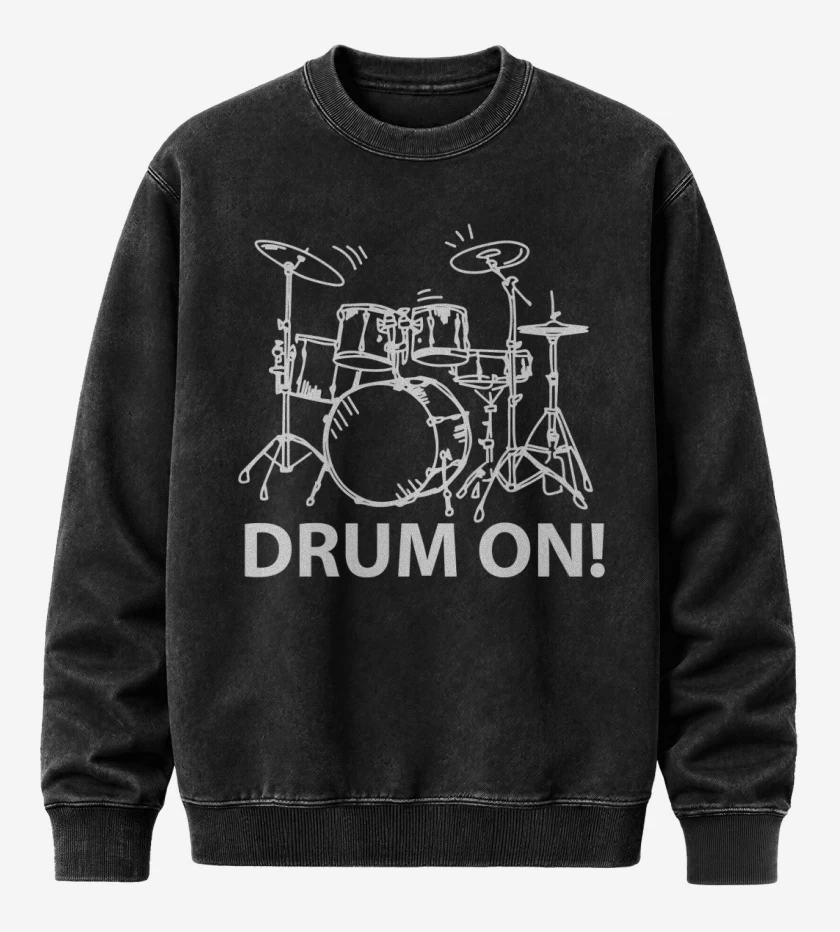 Poleron Polo Acid Wash Negro de Drum ON!