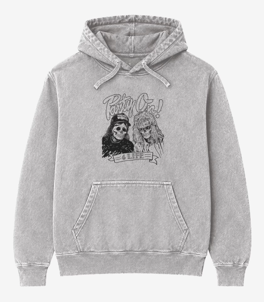 Poleron Canguro Acid Wash Gris Melange de party on 4life